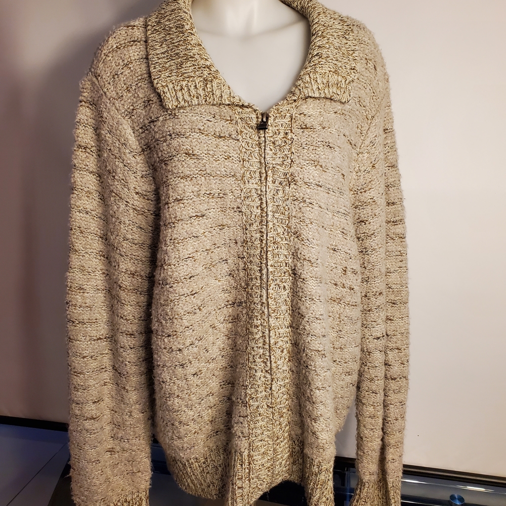 Cato Woman 18/20W Beige Knit Cardigan Sweater